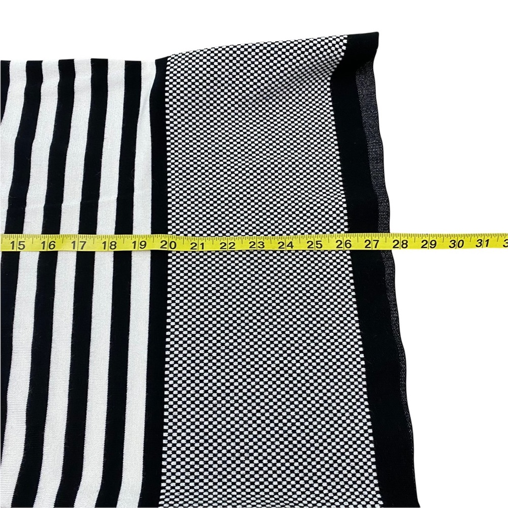 P Luca Milano striped Sweater Tunic Color Block Checkered Black White 90s M - Picture 9 of 10